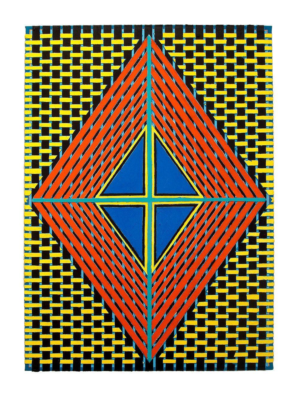 A Diamond in Red and Blue C Logo - 2004-05 Diamonds w. Weaving — Susan Fortgang