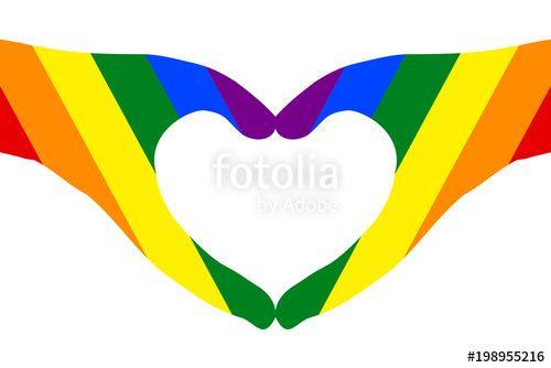 Rainbow Hands Logo - Hands in heart shape on white (transparent) background, painted ...