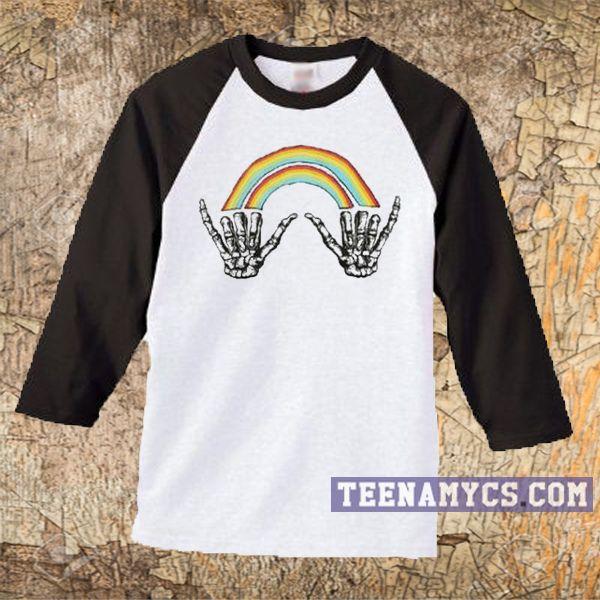 Rainbow Hands Logo - Louis Tomlinson Rainbow Skeleton Hands T Shirt