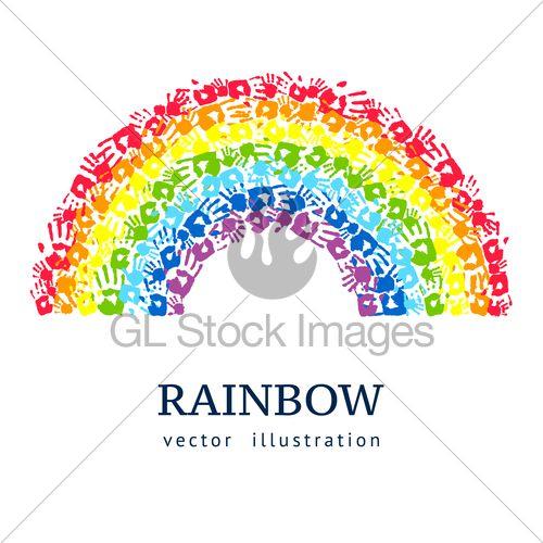 Rainbow Hands Logo - Rainbow Made From Hands. Abstract Vector Background · GL Stock Image
