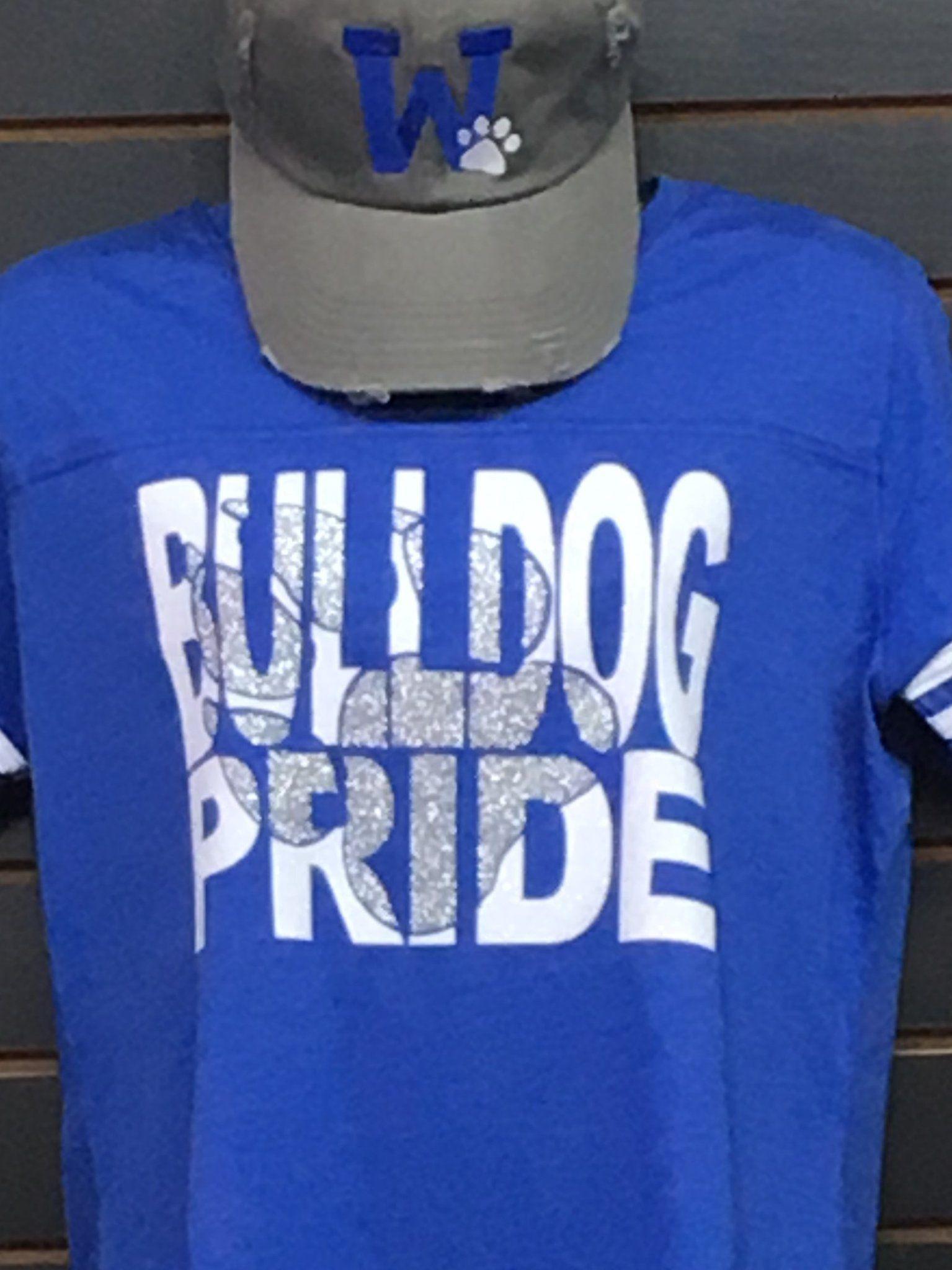 Blue Bulldog Pride Logo - Wortham- Bulldog Pride Blue with White and Silver Glitter – Dapper ...