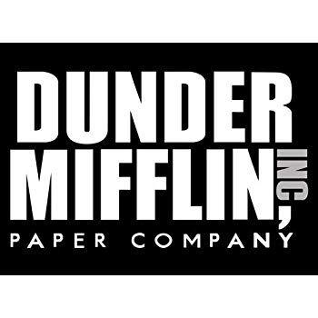 White the Office Logo - American Vinyl Black Dunder Mifflin Paper Company Logo