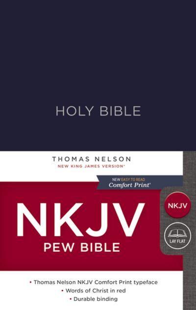 Blue and Red Letter Logo - NKJV, Pew Bible, Hardcover, Blue, Red Letter Edition, Comfort Print ...