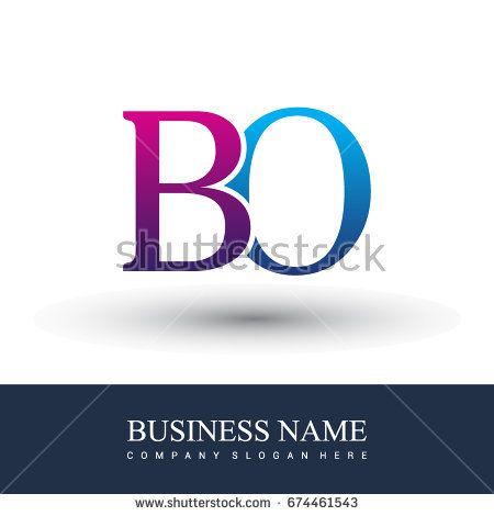 Blue and Red Letter Logo - initial letter logo BO colored red and blue, Vector logo design