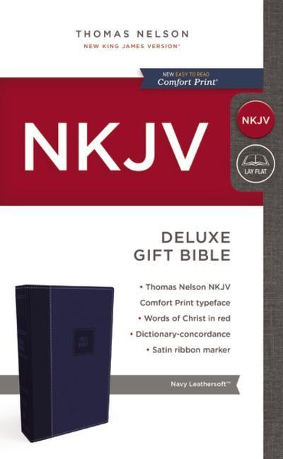 Blue and Red Letter Logo - NKJV, Deluxe Gift Bible, Leathersoft, Blue, Red Letter Edition