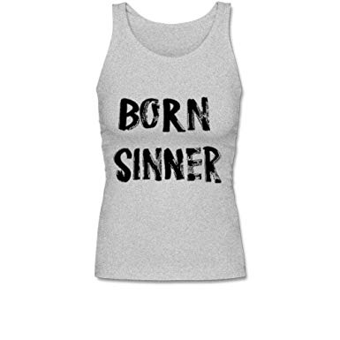 Sinner Logo - Women's J. Cole Born Sinner Logo tank top - Grey -: Amazon.co.uk ...