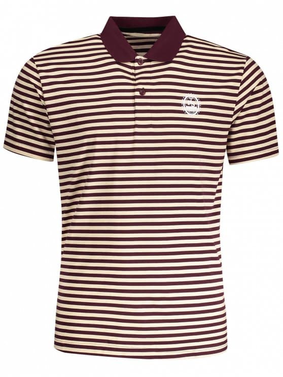 Striped M Logo - Logo Striped T Shirt In STRIPE M