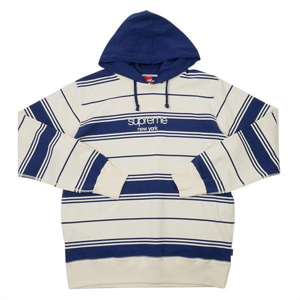 Striped M Logo - stay246: SUPREME Supreme 16 AW Striped Hooded Crewneck classic logo ...