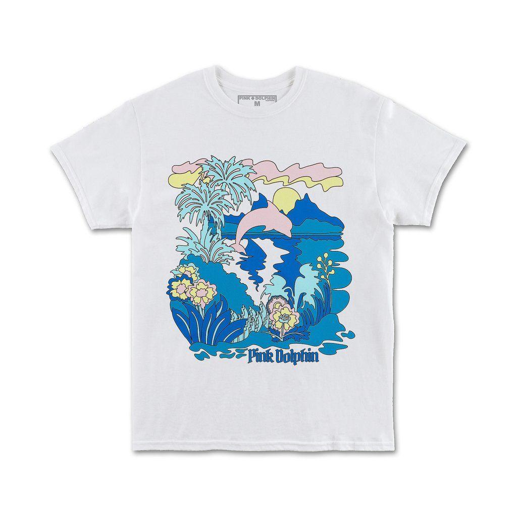 White Pink Dolphin Logo - Trippy Tee in White – Pink+Dolphin