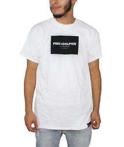 White Pink Dolphin Logo - Pink Dolphin Japanese Stamp Box Logo White Slim Fit Waves Legend T