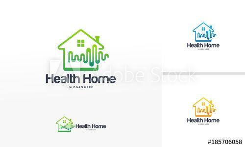 Medical Home Logo - Health Home logo designs concept, Medical Place logo template, Pulse ...