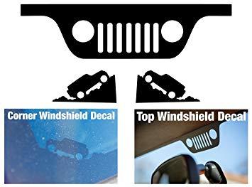 Jeep Wrangler Windshield Logo - Amazon.com: JEEP WRANGLER JK Windshield Replacement Decals - Grill ...
