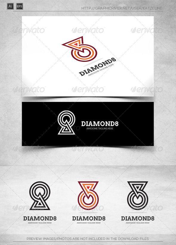 Diamonds in Triangle Logo - Diamond 8 Triangle & Circle Logo Template]300dpi, CMYK Print Ready ...