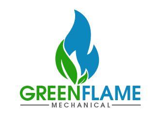 Green Flame Logo - Green flame mechanical logo design