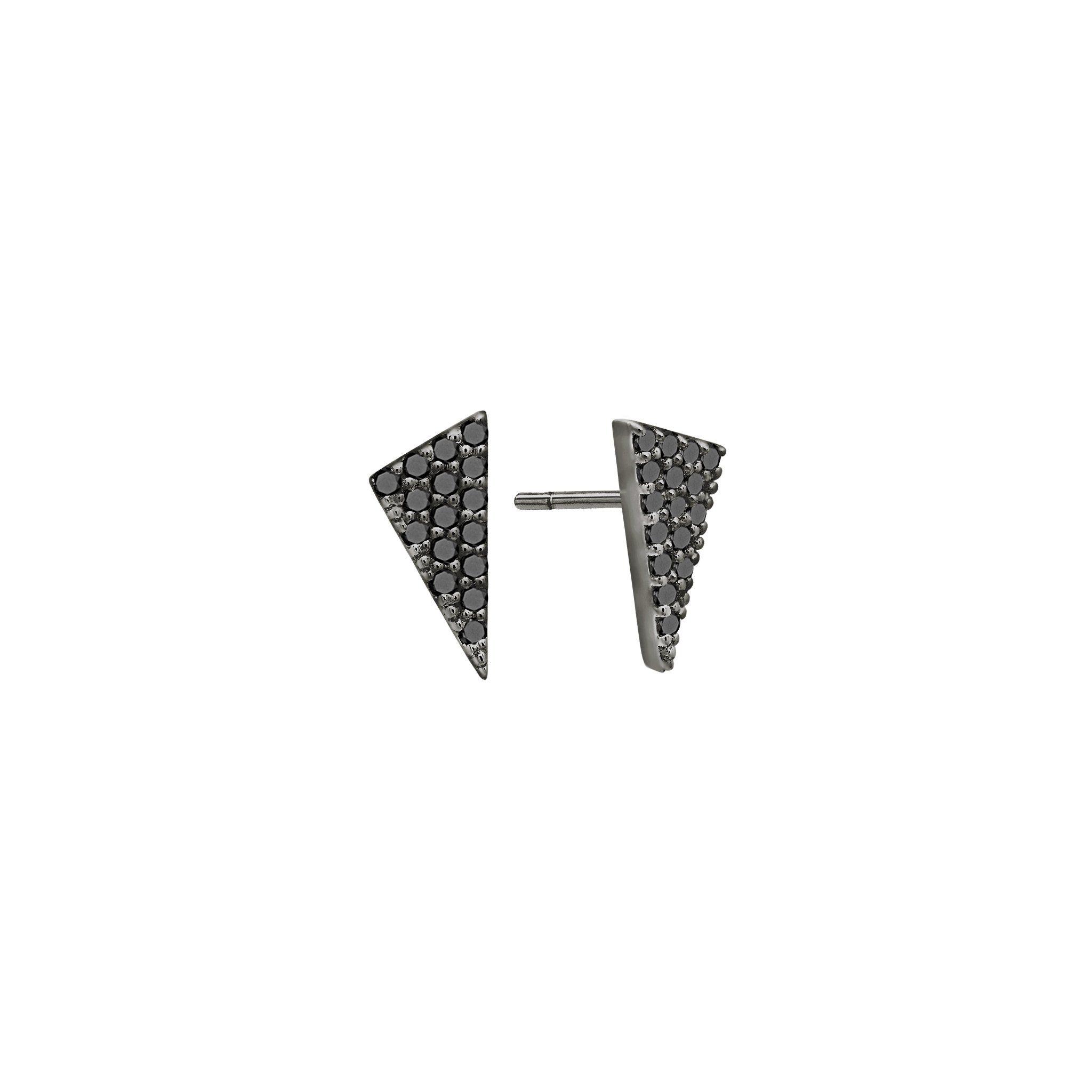 Diamonds in Triangle Logo - Diamond Triangle Stud Earrings. Black Rhodium with Black Diamonds