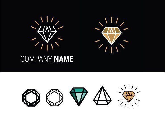 Diamonds in Triangle Logo - Diamond Gem Vector Logos / Icons ~ Icons ~ Creative Market