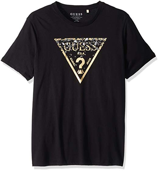 Diamonds in Triangle Logo - Guess Men's Short Sleeve Diamonds Logo Crew Neck T Shirt