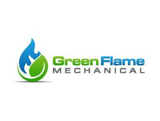 Green Flame Logo - Green flame mechanical logo design - 48HoursLogo.com