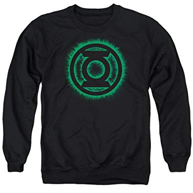 Green Flame Logo - Green Lantern Green Flame Logo Sweater: Amazon.co.uk: Clothing