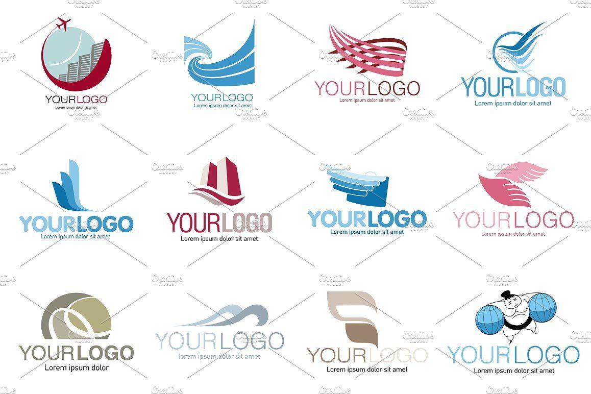 Travel Company Logo - Travel agencies set vector logo ~ Icons ~ Creative Market