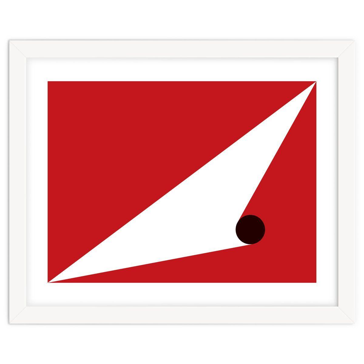 Red and White Geometric Logo - Geometric Shapes No. 71, white & black Art Print