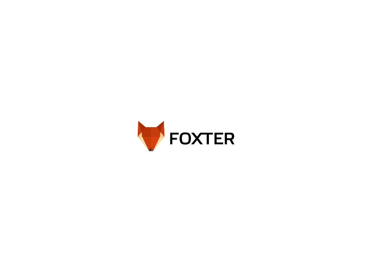 Red and White Geometric Logo - Foxter Flat Logo Fox Geometric Logo Identity Branding Animal
