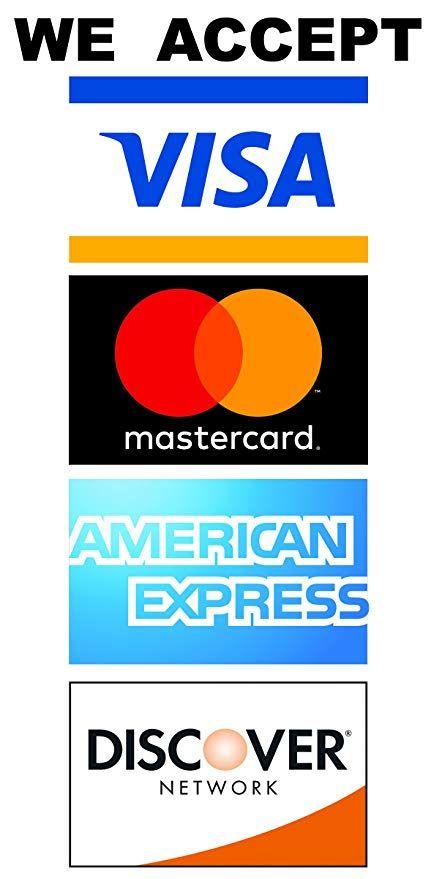 We Accept Credit Cards Logo - Amazon.com : We Accept Credit Card Waterproof Vinyl Stickers with UV ...