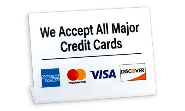 We Accept Credit Cards Logo - We Accept Credit Card Sign | B2B Signs - Retail, Banking etc.