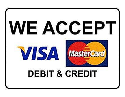 We Accept Credit Cards Logo - SIGN WORLD We Accept Credit & Debit Cards Vinyl Sticker 6x4 Inch