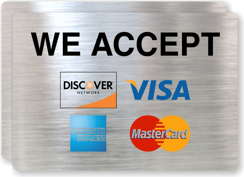 We Accept Credit Cards Logo - Credit Card Signs - Credit and Debit Cards Accepted