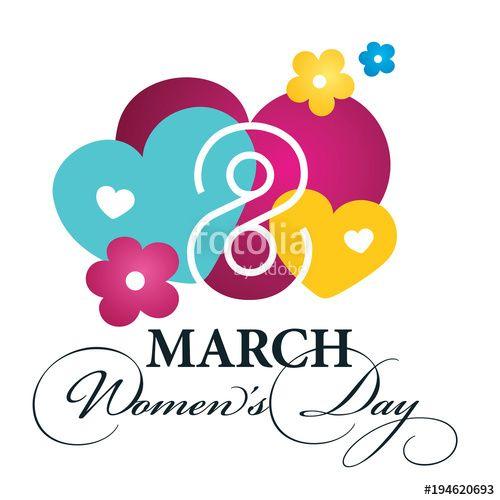 Heart Flower Logo - 8 March Womens Day trendy style color heart flower logo