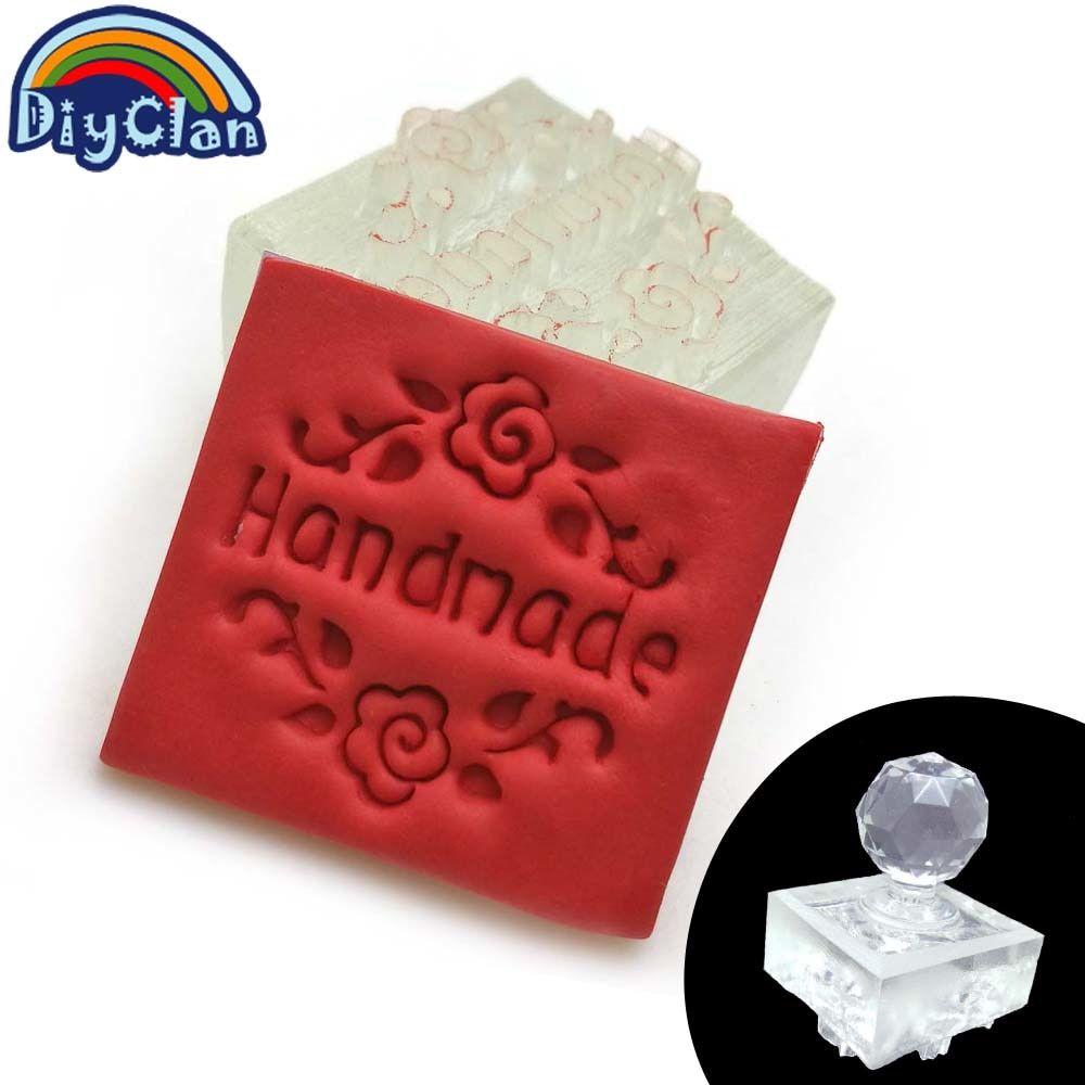 Heart Flower Logo - Handmade resin soap stamp mold mini diy 