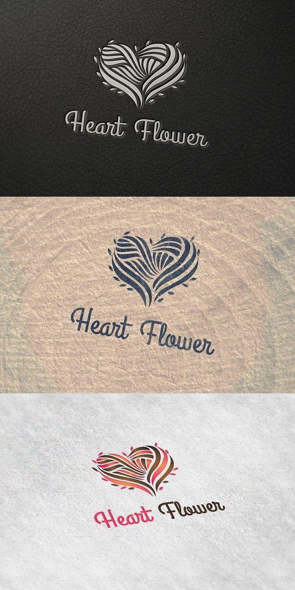 Heart Flower Logo - Heart Flower Logo Template | Luxury Logos | Pinterest | Flower logo ...