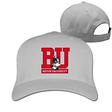 Boston University Logo - Unisex Boston University Logo Racing Cap Ash at Amazon Men's