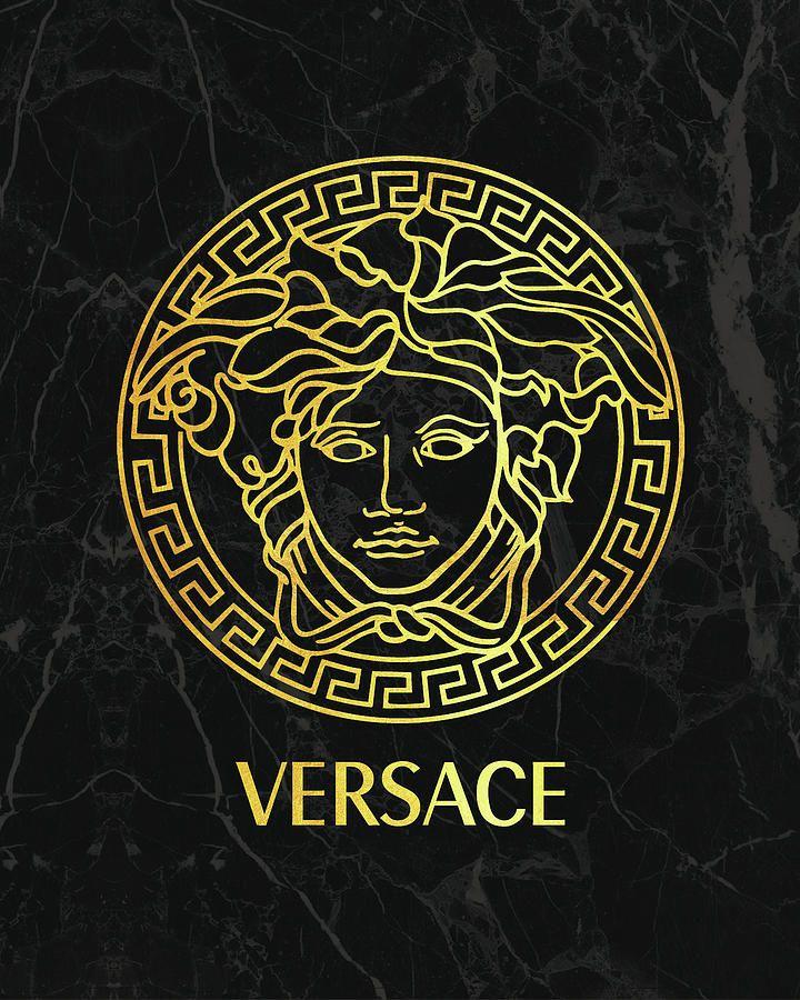Black and Gold Versace Logo - Versace And Gold And Fashion Digital Art