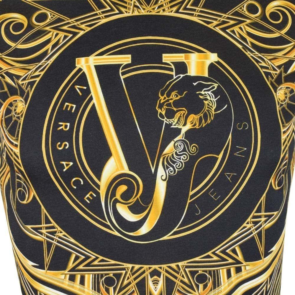 Versace Gold Logo - VERSACE JEANS Versace Jeans Black & Gold Logo Longsleeve T-Shirt ...