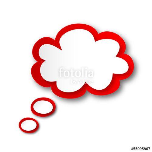 Red Thought Bubble Logo - Thought Bubble Icon speech balloon dream blank template button