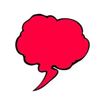Red Thought Bubble Logo - Thought Bubble Cloud Red Comic Book Style Pop Art Retro