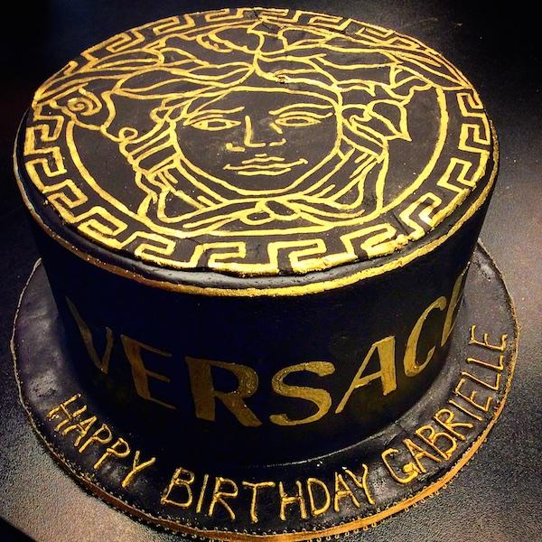 Black and Gold Versace Logo - Gold Versace Logo Cake - Whimsical Cake Studio