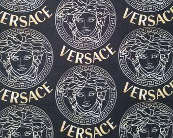 Black and Gold Versace Logo - Versace fabric