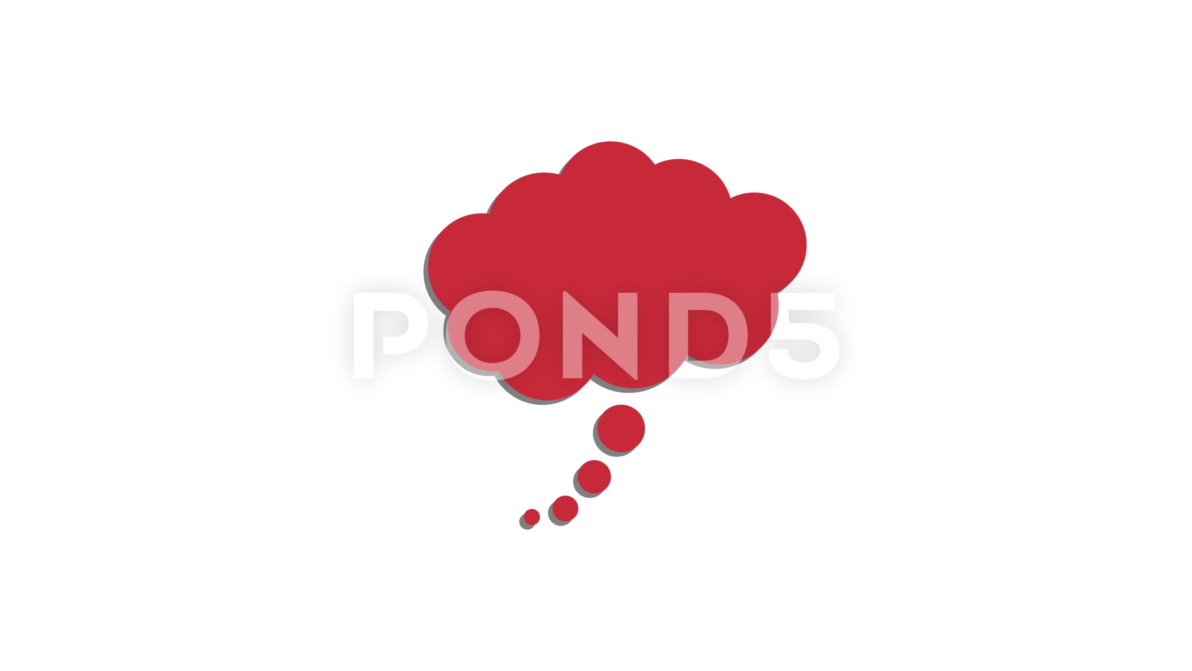 Red Thought Bubble Logo - Video: Thought bubble moving slow Animated icon Concept of thinking ...