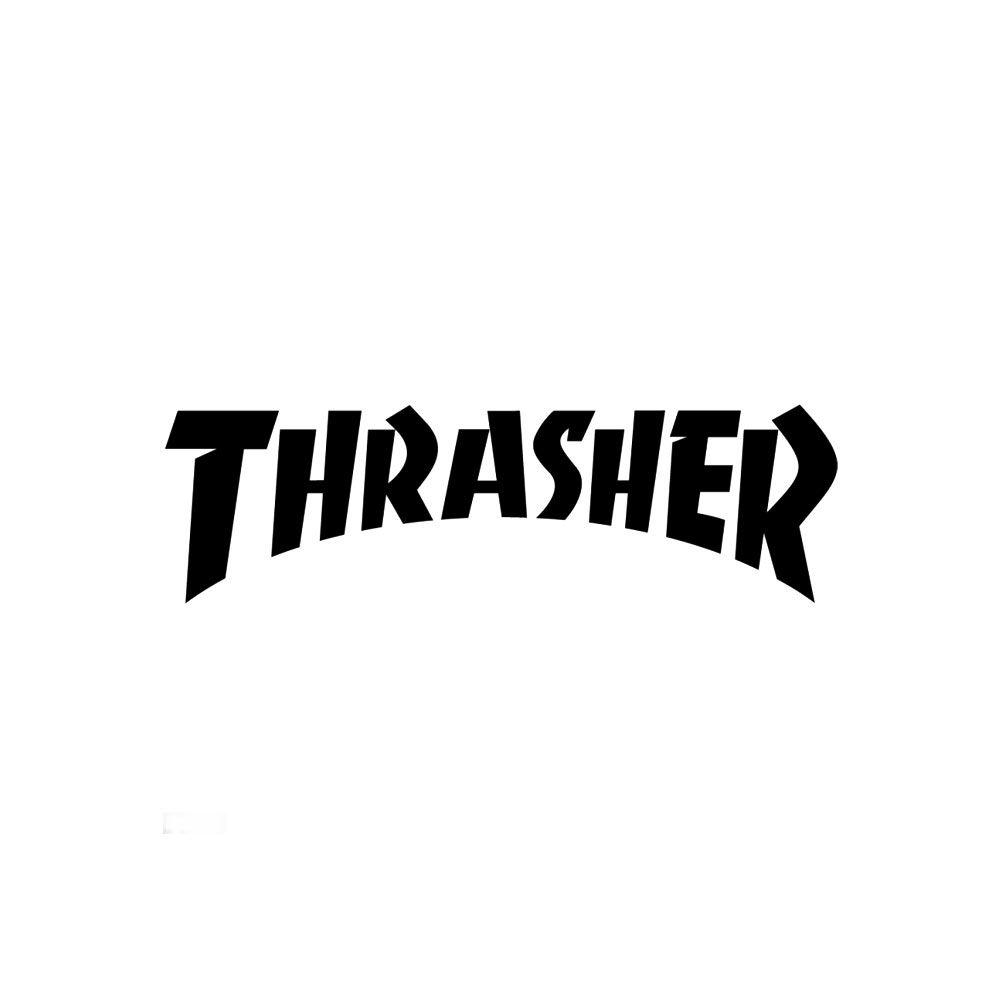 White Thrasher Logo - Thrasher Logo Die Cut Sticker 2.125' x 5.75' Black
