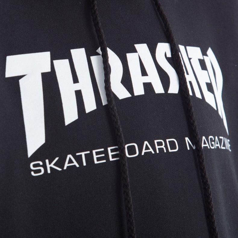 White Thrasher Logo - Thrasher Logo Pullover Hooded Sweatshirt (Black/White) - Consortium.