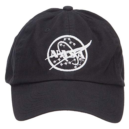 White NASA Logo - E4hats White NASA Logo Embroidered Low Cap - Black OSFM at Amazon ...