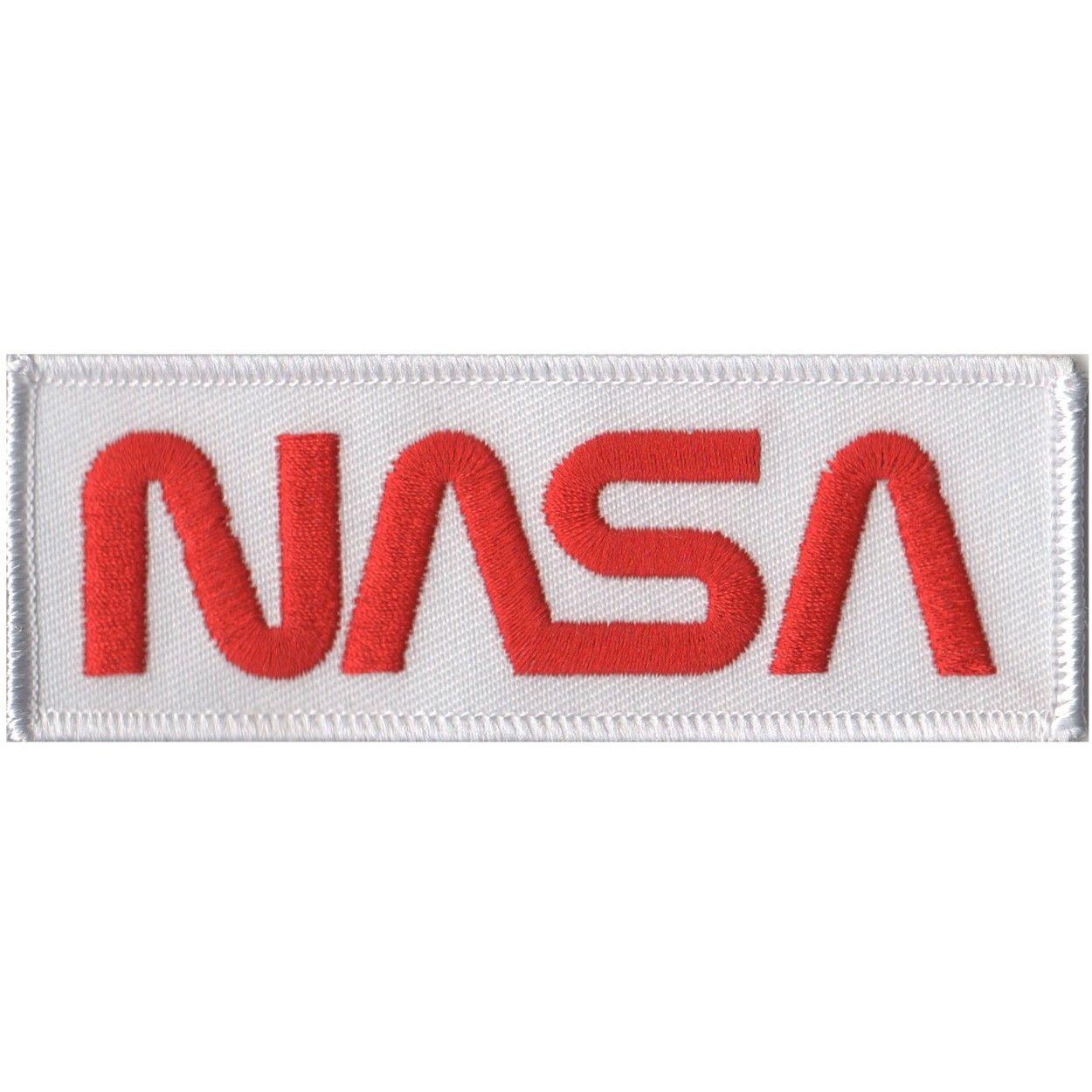 White NASA Logo - White & Red NASA Worm Logo Patch