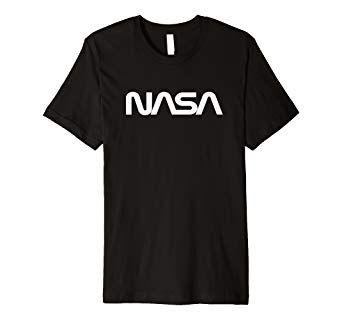 White NASA Logo - Amazon.com: NASA Worm Logo White NASA T-Shirt: Clothing