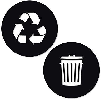 Trash Logo - Recycle and Trash Sticker Logo Style 2 8.25in x8.25in