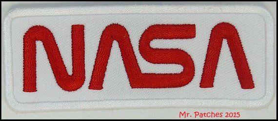White NASA Logo - NASA White Red WORN Patch Space LOGO Embroidery Iron Sew On