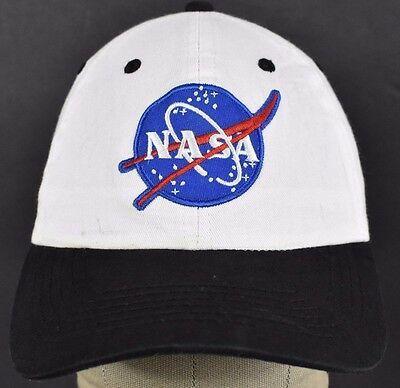 White NASA Logo - WHITE NASA LOGO Aeronautics & space embroidered baseball hat cap ...