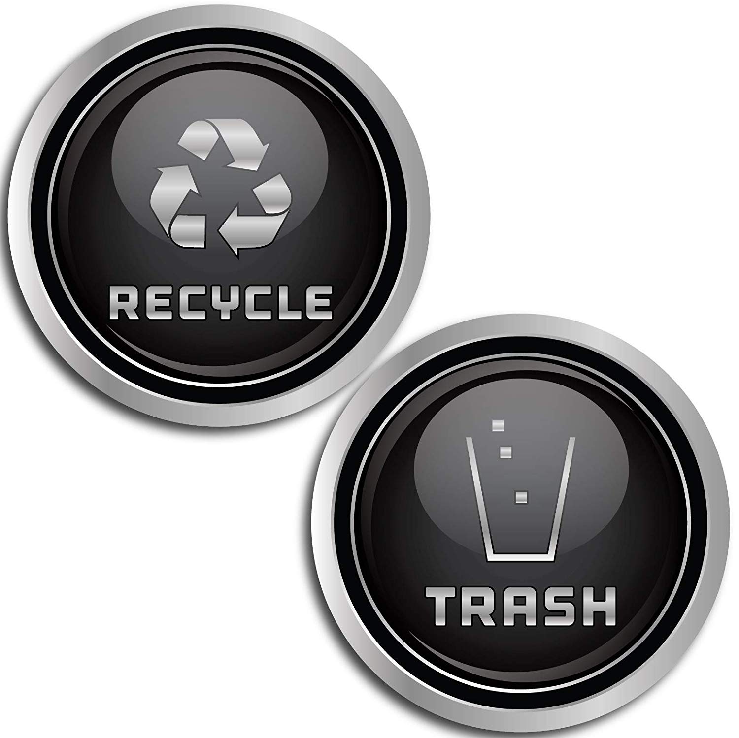 Trash Logo - Recycle and Trash Logo Symbol (5.5 in x 5.5 in) Mil